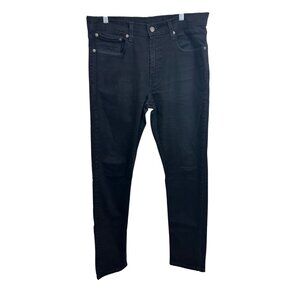 Levi Strauss Men’s Black Jeans 34 x 32 Denim Tapered Loops Zip 5-Pocket Casual